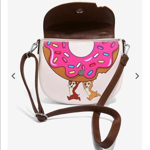 NWOT Loungefly Chip & Dale Donut Crossbody Bag - Picture 4 of 6